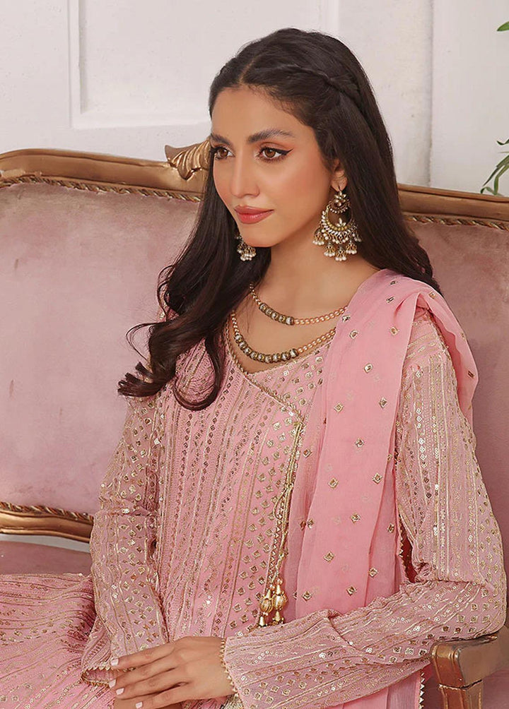Al Harir Apparel Pret Embroidered Chiffon 3 Piece Suit Ghazal Baby Pink