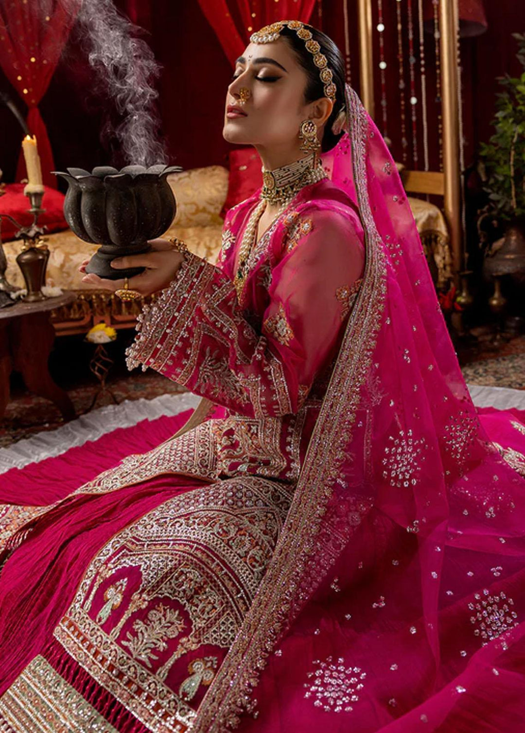 Nooraniyat By Bin Ilyas Embroidered Organza Suits Unstitched 3 Piece BI23N D-6021 - Luxury Collection