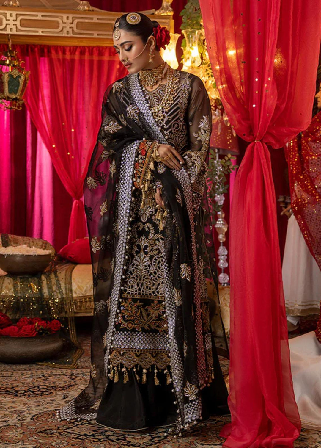 Nooraniyat By Bin Ilyas Embroidered Organza Suits Unstitched 3 Piece BI23N D-6022 - Luxury Collection