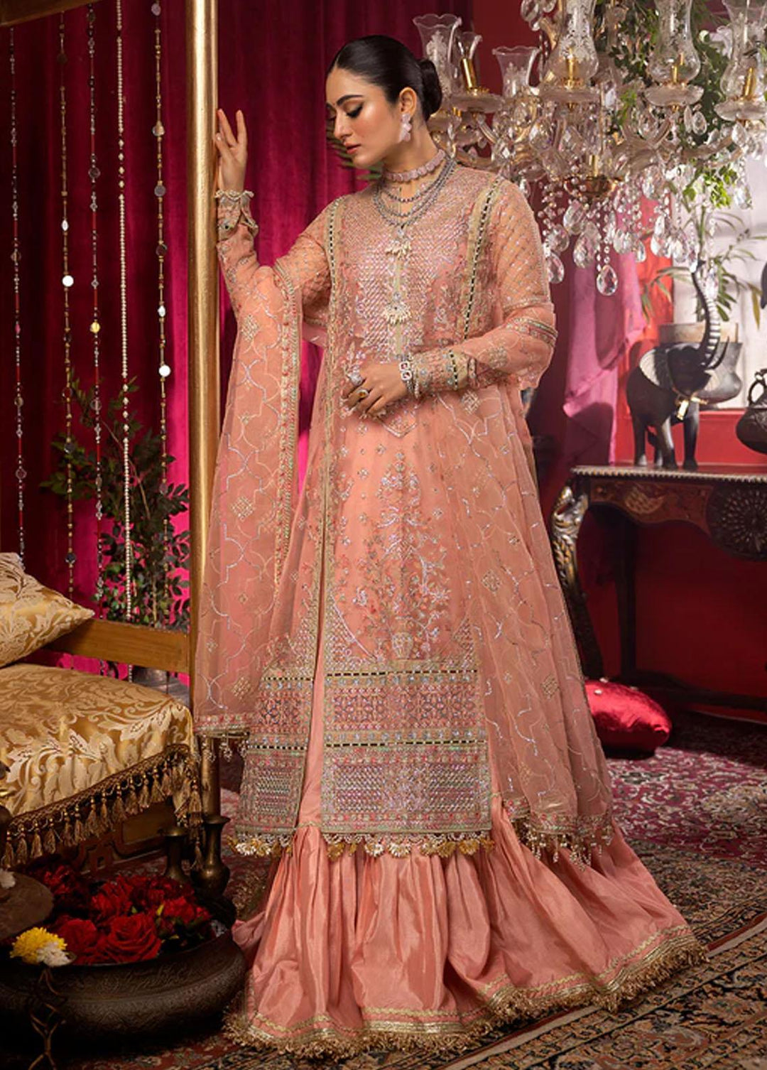 Nooraniyat By Bin Ilyas Embroidered Organza Suits Unstitched 3 Piece BI23N D-6023 - Luxury Collection