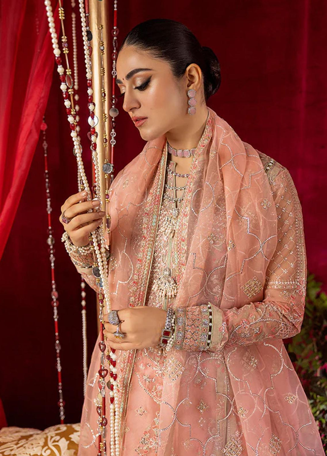 Nooraniyat By Bin Ilyas Embroidered Organza Suits Unstitched 3 Piece BI23N D-6023 - Luxury Collection