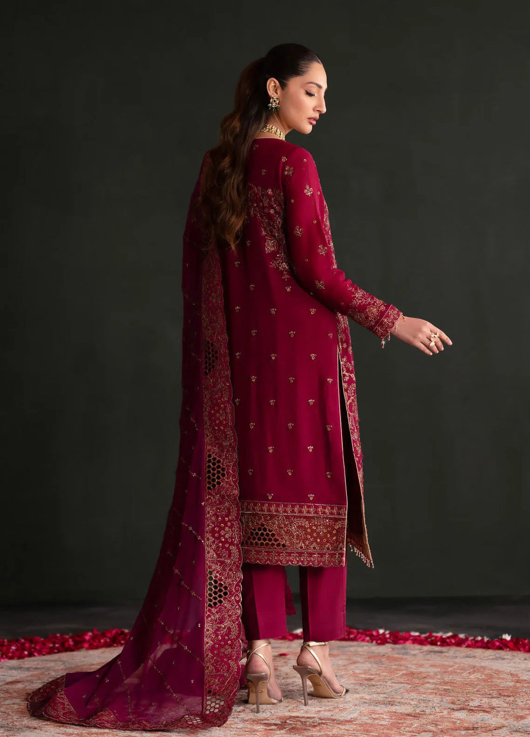 Nooresha by Emaan Adeel Embroidered Chiffon Suit Unstitched 3 Piece EA25NF Nishta - Formals Collection