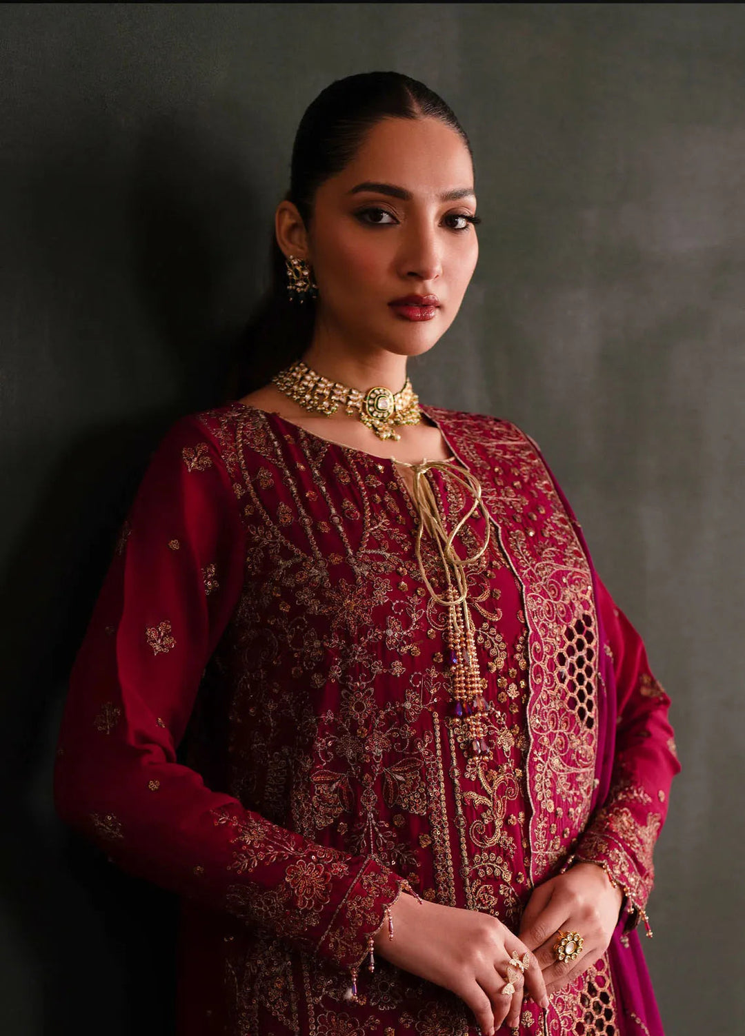 Nooresha by Emaan Adeel Embroidered Chiffon Suit Unstitched 3 Piece EA25NF Nishta - Formals Collection