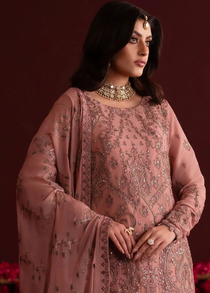 Nooresha by Emaan Adeel Embroidered Chiffon Suit Unstitched 3 Piece EA25NF Shaheena - Formals Collection
