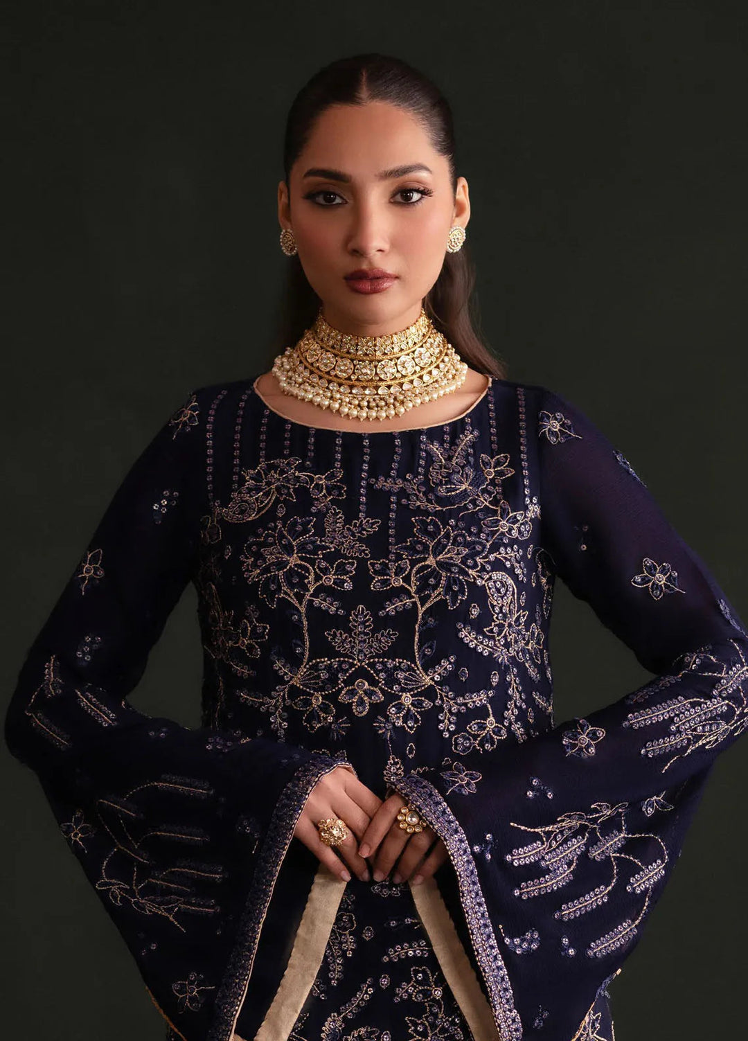 Nooresha by Emaan Adeel Embroidered Chiffon Suit Unstitched 3 Piece EA25NF Zarifa - Formals Collection