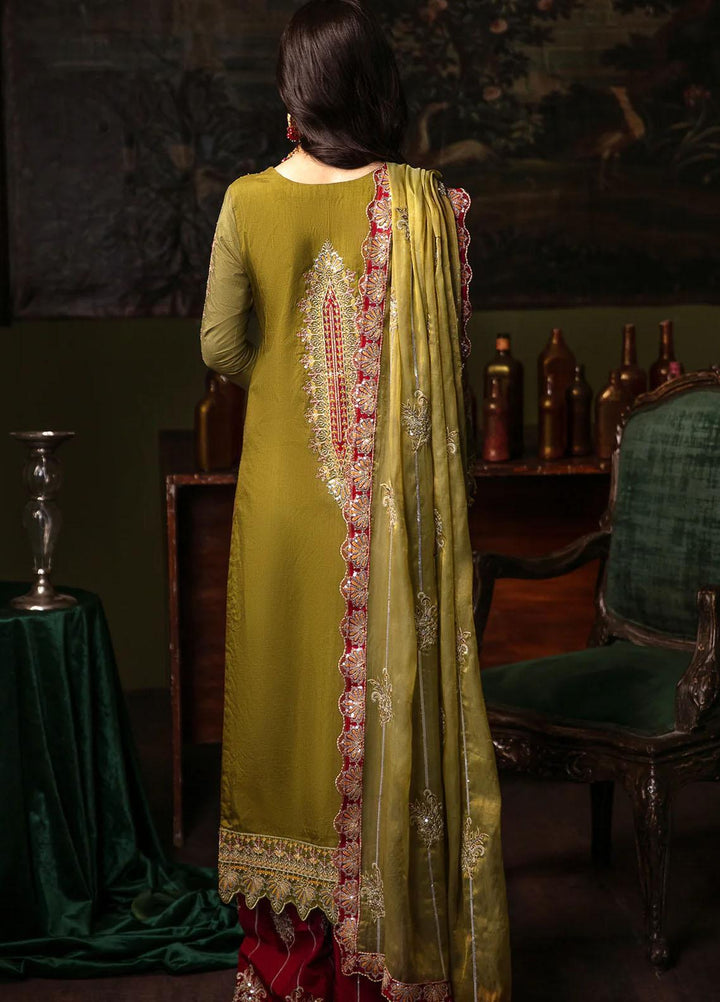 Noori By Emaan Adeel Embroidered Silk Suits Unstitched 3 Piece EA23N NR 01 Zara - Festive Collection