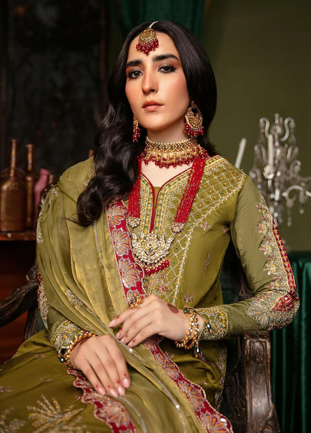Noori By Emaan Adeel Embroidered Silk Suits Unstitched 3 Piece EA23N NR 01 Zara - Festive Collection