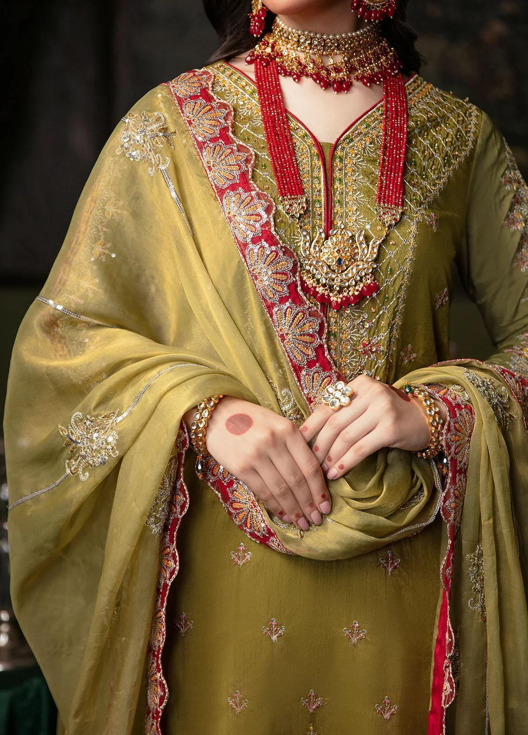 Noori By Emaan Adeel Embroidered Silk Suits Unstitched 3 Piece EA23N NR 01 Zara - Festive Collection