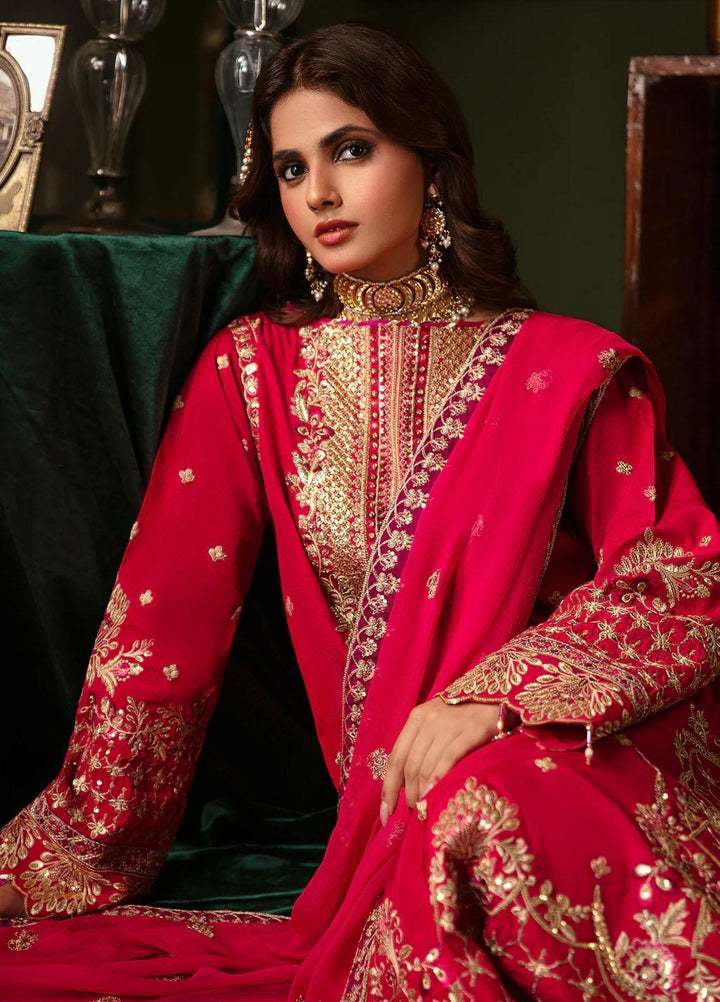 Noori By Emaan Adeel Embroidered Silk Suits Unstitched 3 Piece EA23N NR 02 Zebaish - Festive Collection