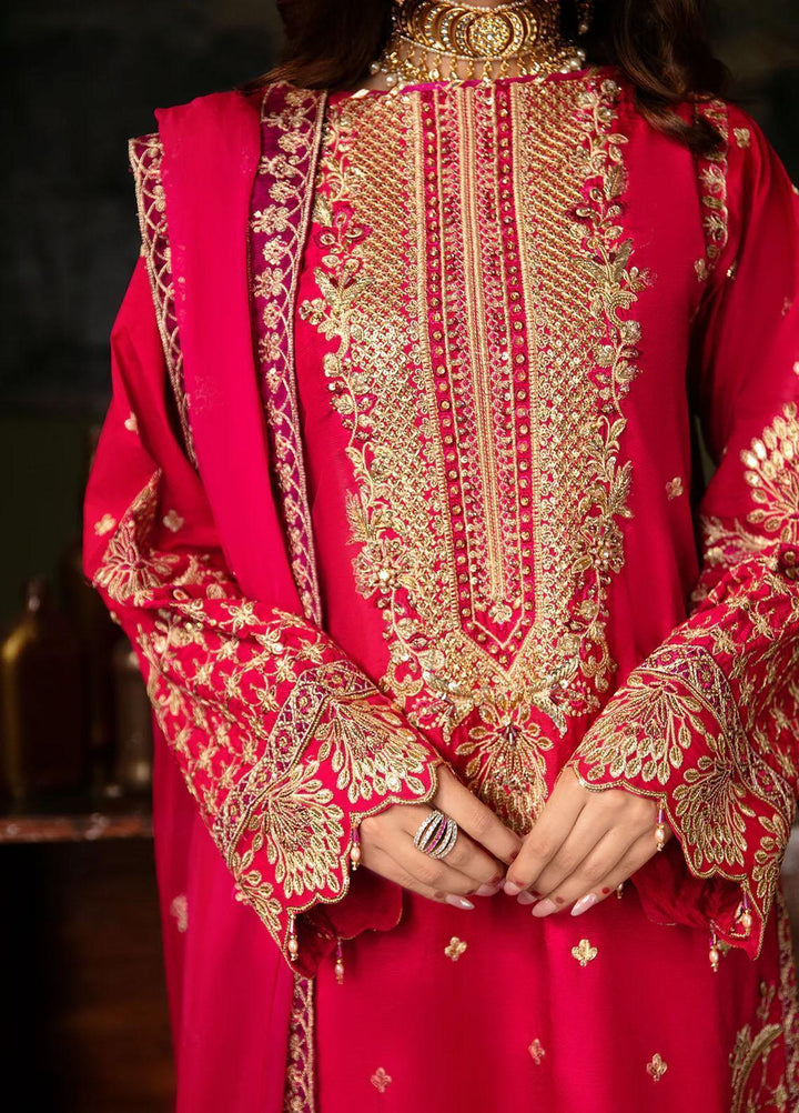 Noori By Emaan Adeel Embroidered Silk Suits Unstitched 3 Piece EA23N NR 02 Zebaish - Festive Collection