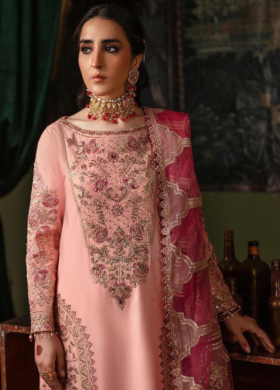 Noori By Emaan Adeel Embroidered Silk Suits Unstitched 3 Piece EA23N NR 03 Sherbano - Festive Collection