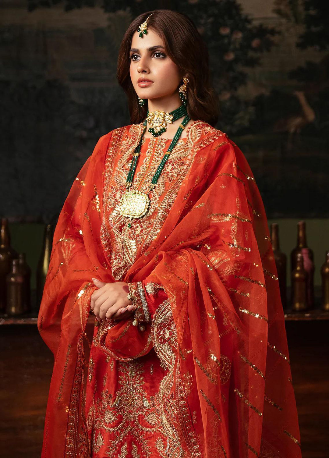 Noori By Emaan Adeel Embroidered Silk Suits Unstitched 3 Piece EA23N NR 04 Mahjabeen - Festive Collection