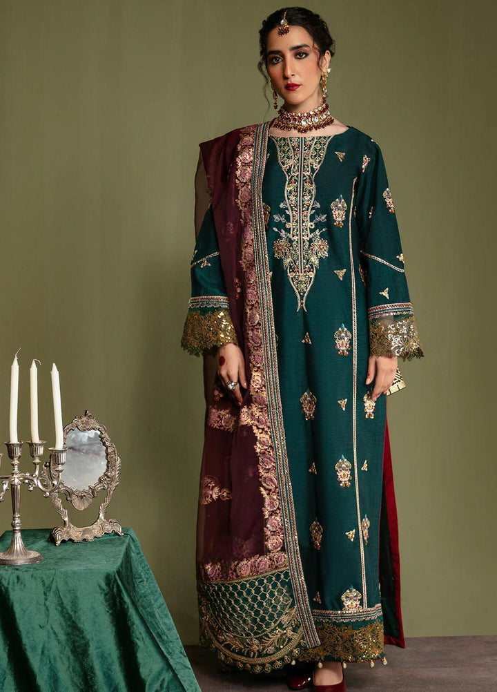 Noori By Emaan Adeel Embroidered Silk Suits Unstitched 3 Piece EA23N NR 05 Riwayat - Festive Collection