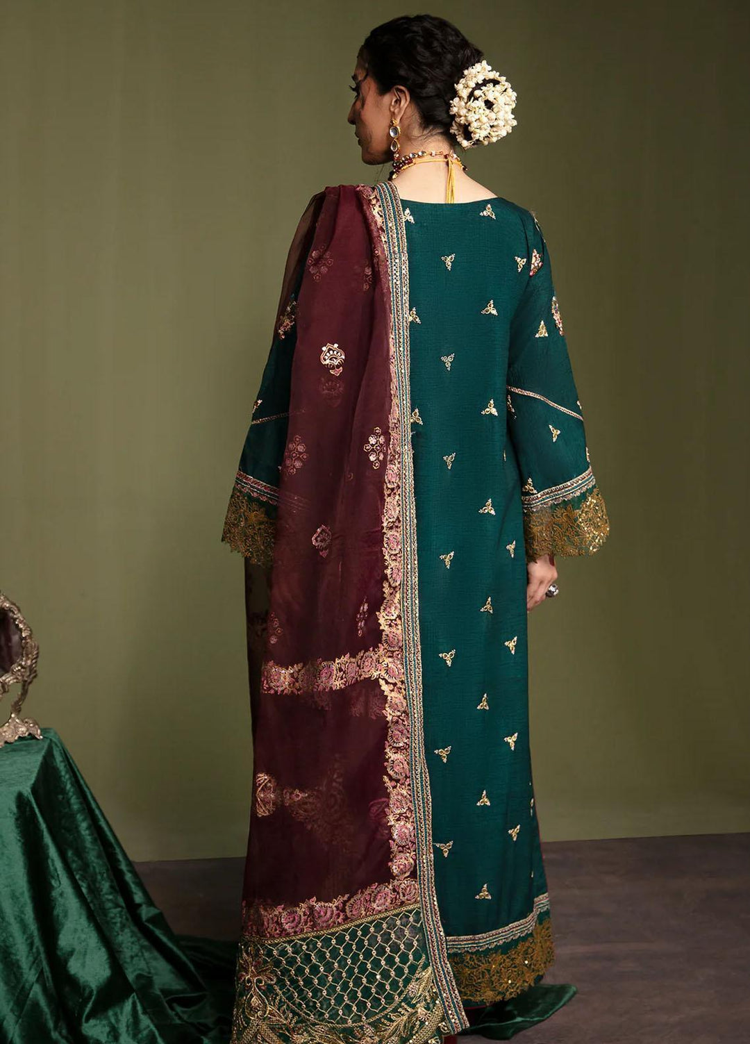 Noori By Emaan Adeel Embroidered Silk Suits Unstitched 3 Piece EA23N NR 05 Riwayat - Festive Collection