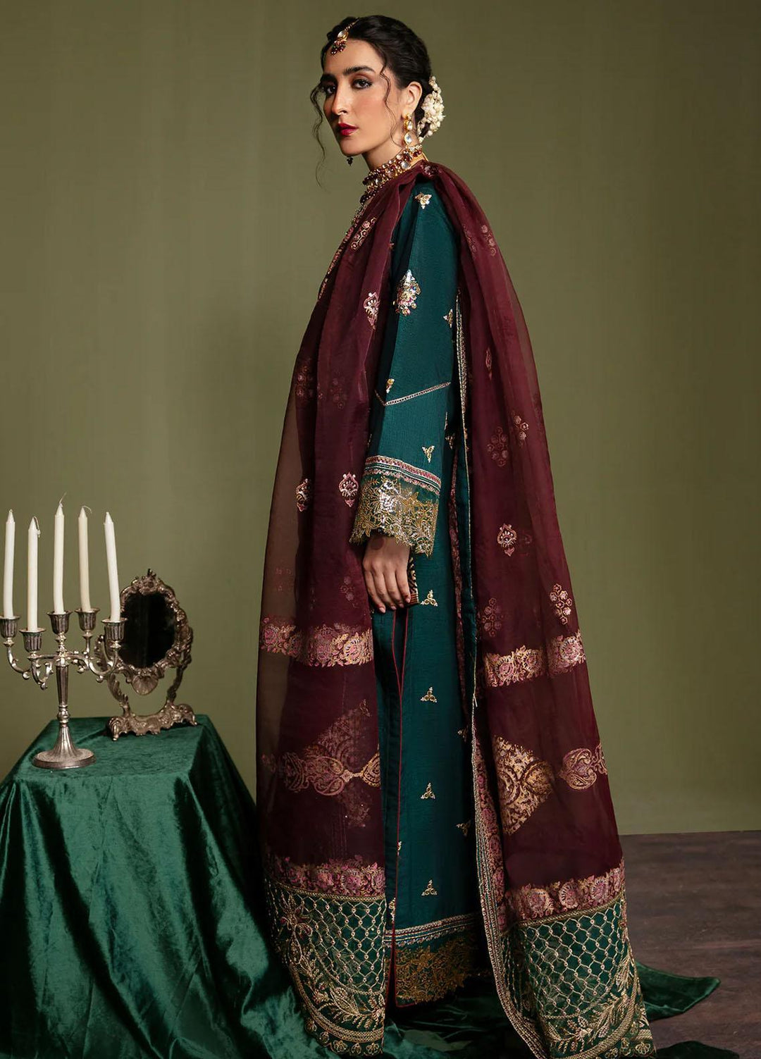 Noori By Emaan Adeel Embroidered Silk Suits Unstitched 3 Piece EA23N NR 05 Riwayat - Festive Collection