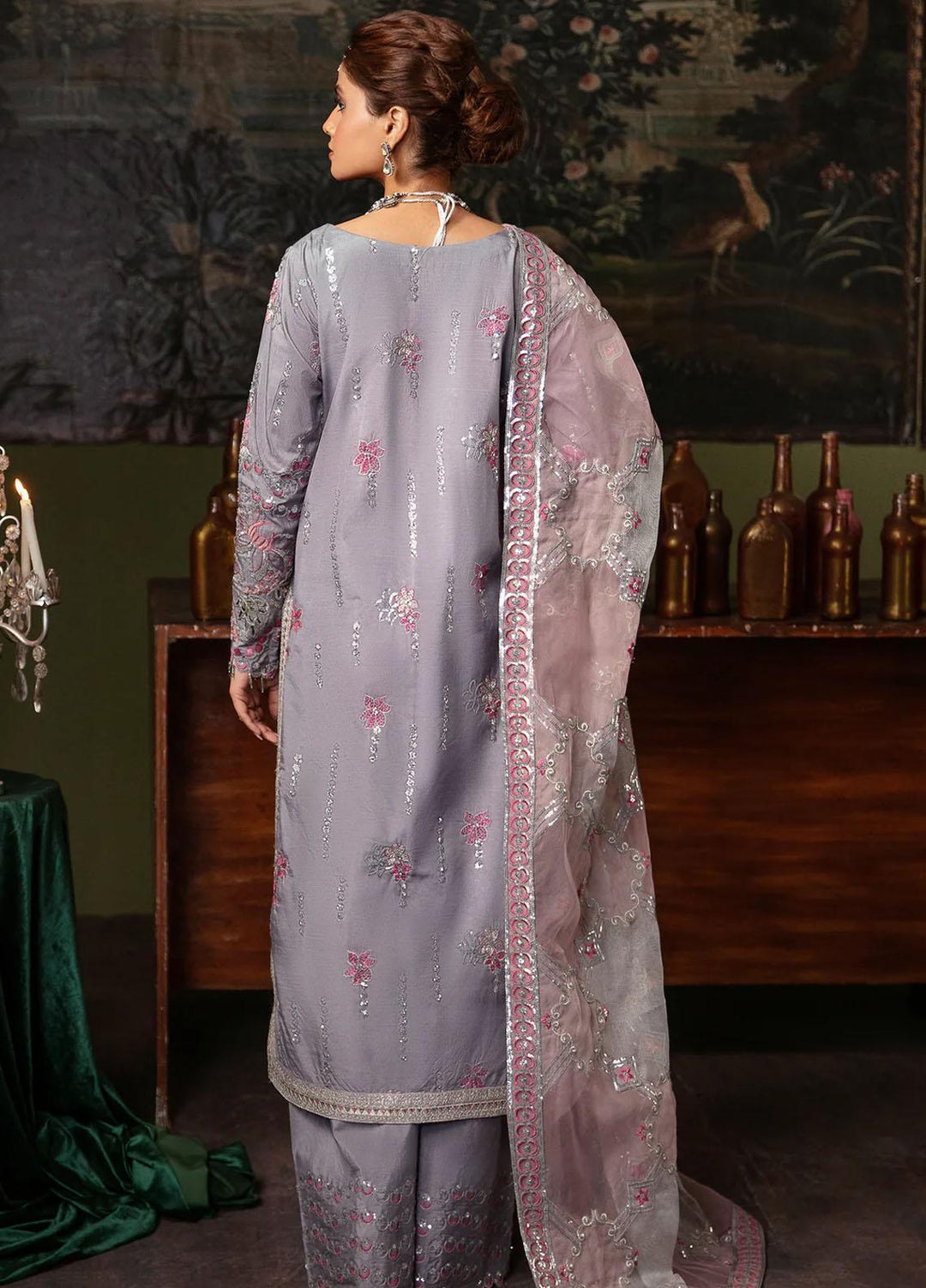 Noori By Emaan Adeel Embroidered Silk Suits Unstitched 3 Piece EA23N NR 06 Bano - Festive Collection