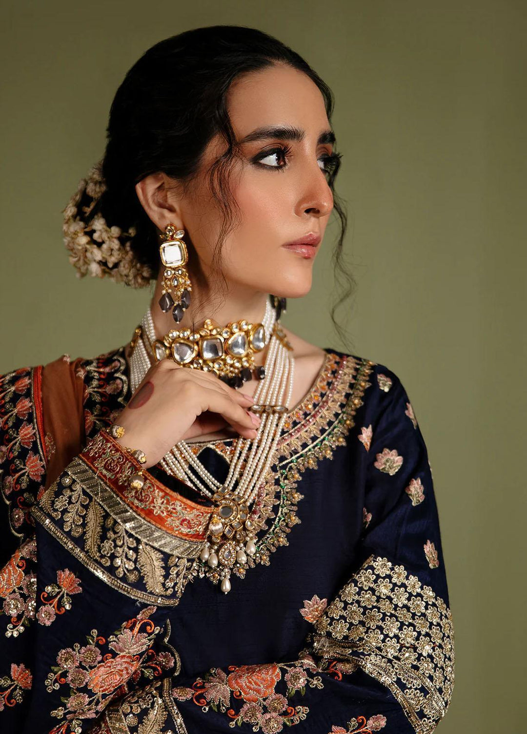 Noori By Emaan Adeel Embroidered Silk Suits Unstitched 3 Piece EA23N NR 07 Divani - Festive Collection