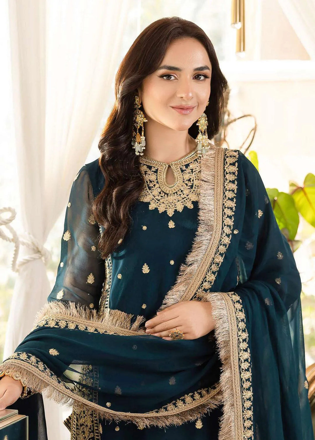 Noorie x Maahru x Meerab By Asim Jofa Embroidered Unstitched Suit 3 Piece AJ23NMM AJSM-31 - Festive Collection