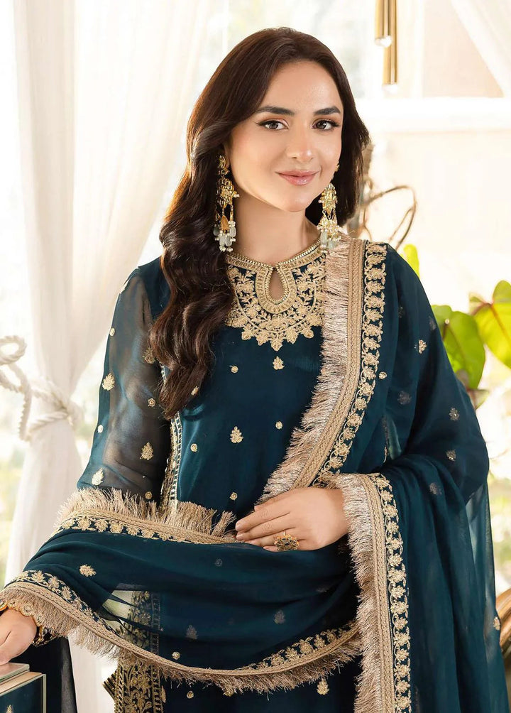 Noorie x Maahru x Meerab By Asim Jofa Embroidered Unstitched Suit 3 Piece AJ23NMM AJSM-31 - Festive Collection