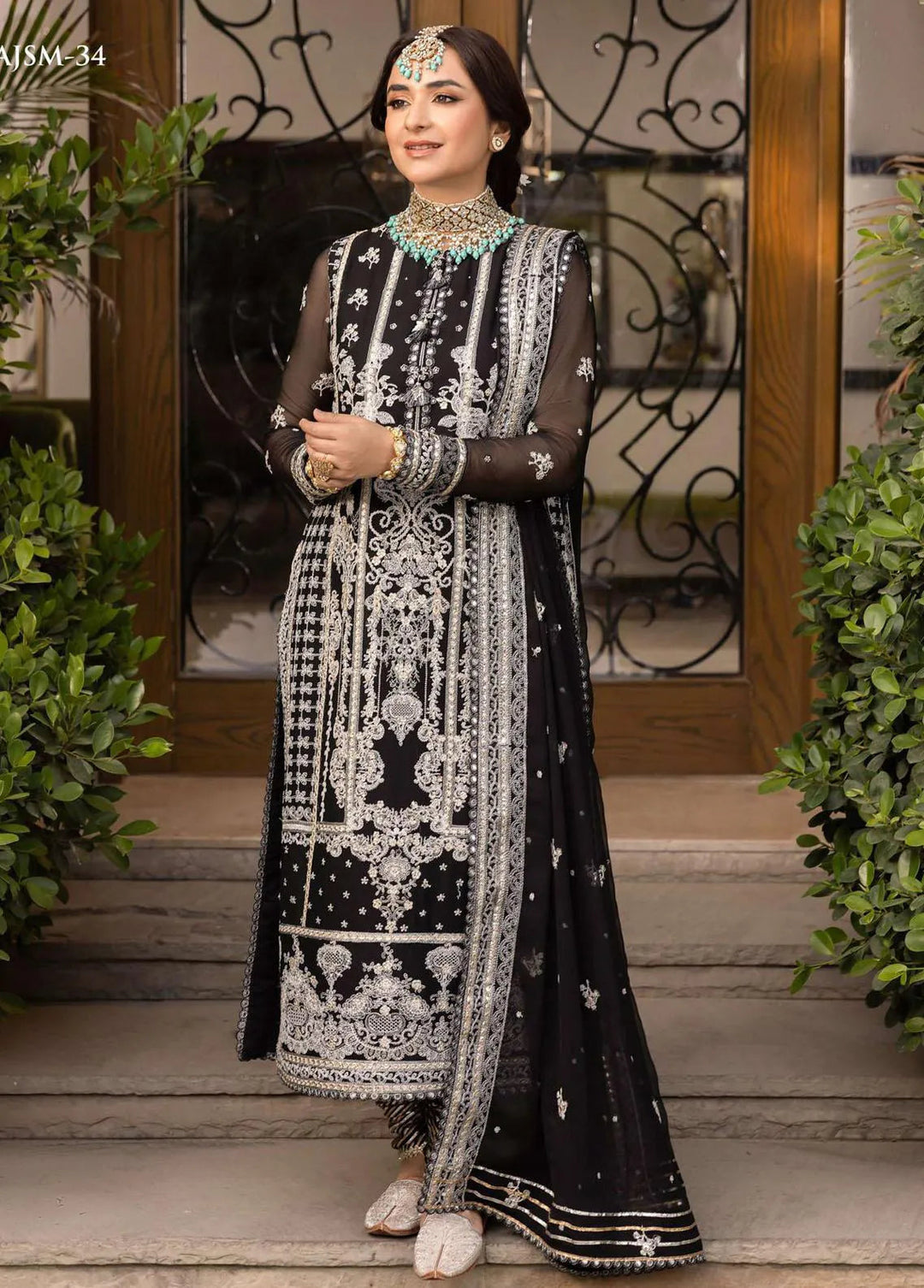 Noorie x Maahru x Meerab By Asim Jofa Embroidered Unstitched Suit 3 Piece AJ23NMM AJSM-34 - Festive Collection