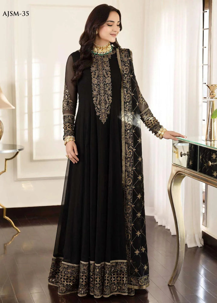 Noorie x Maahru x Meerab By Asim Jofa Embroidered Unstitched Suit 3 Piece AJ23NMM AJSM-35 - Festive Collection