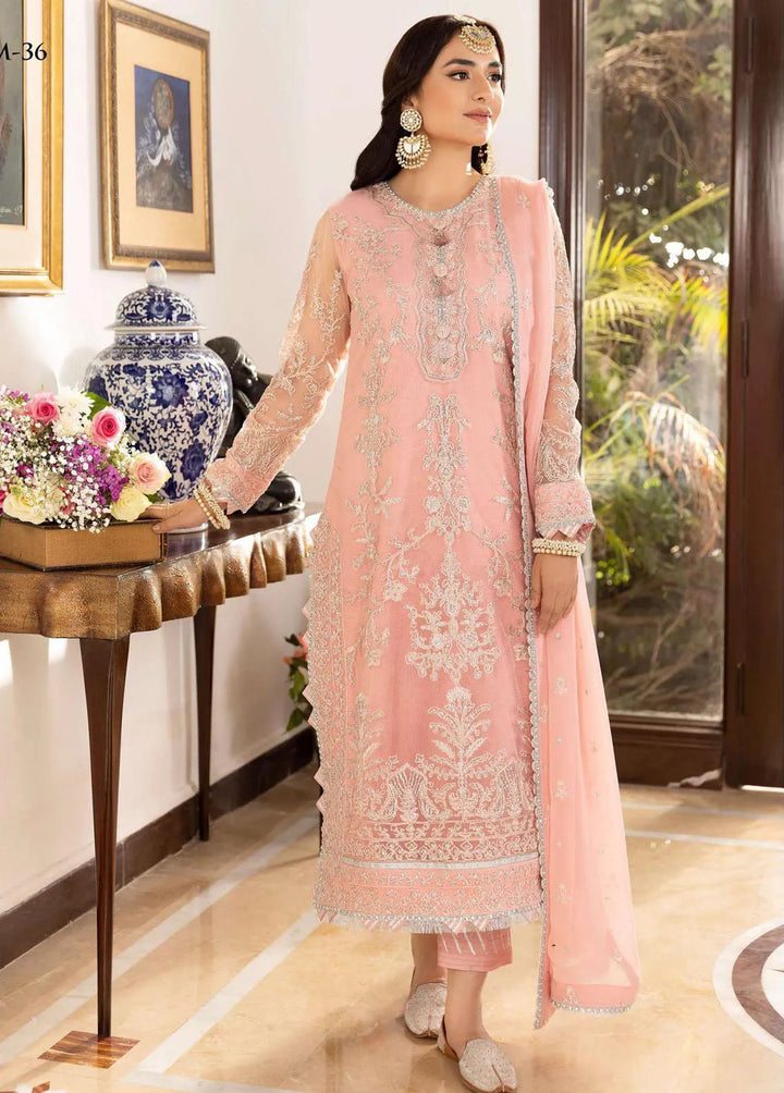Noorie x Maahru x Meerab By Asim Jofa Embroidered Unstitched Suit 3 Piece AJ23NMM AJSM-36 - Festive Collection