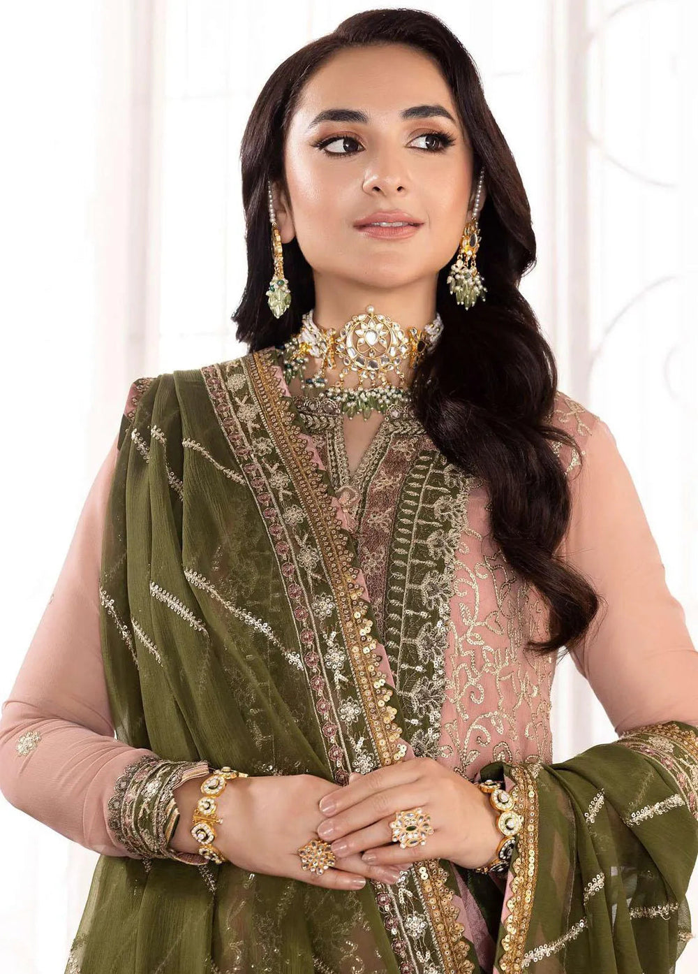 Noorie x Maahru x Meerab By Asim Jofa Embroidered Unstitched Suit 3 Piece AJ23NMM AJSM-40 - Festive Collection