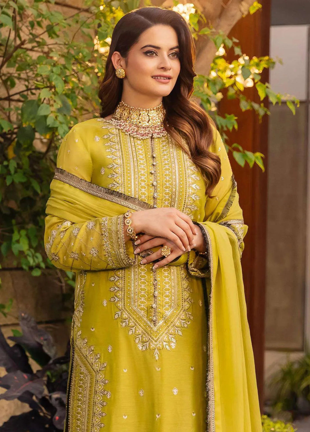 Noorie x Maahru x Meerab By Asim Jofa Embroidered Unstitched Suit 3 Piece AJ23NMM AJSM-41 - Festive Collection