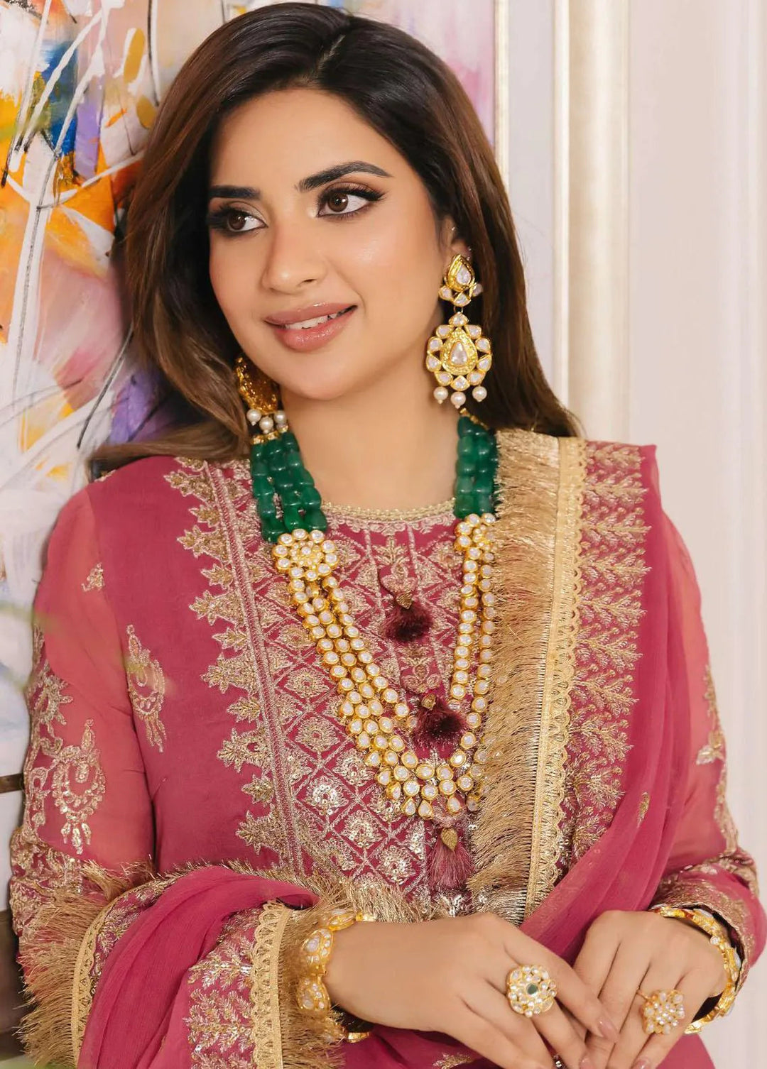 Noorie x Maahru x Meerab By Asim Jofa Embroidered Unstitched Suit 3 Piece AJ23NMM AJSM-42 - Festive Collection
