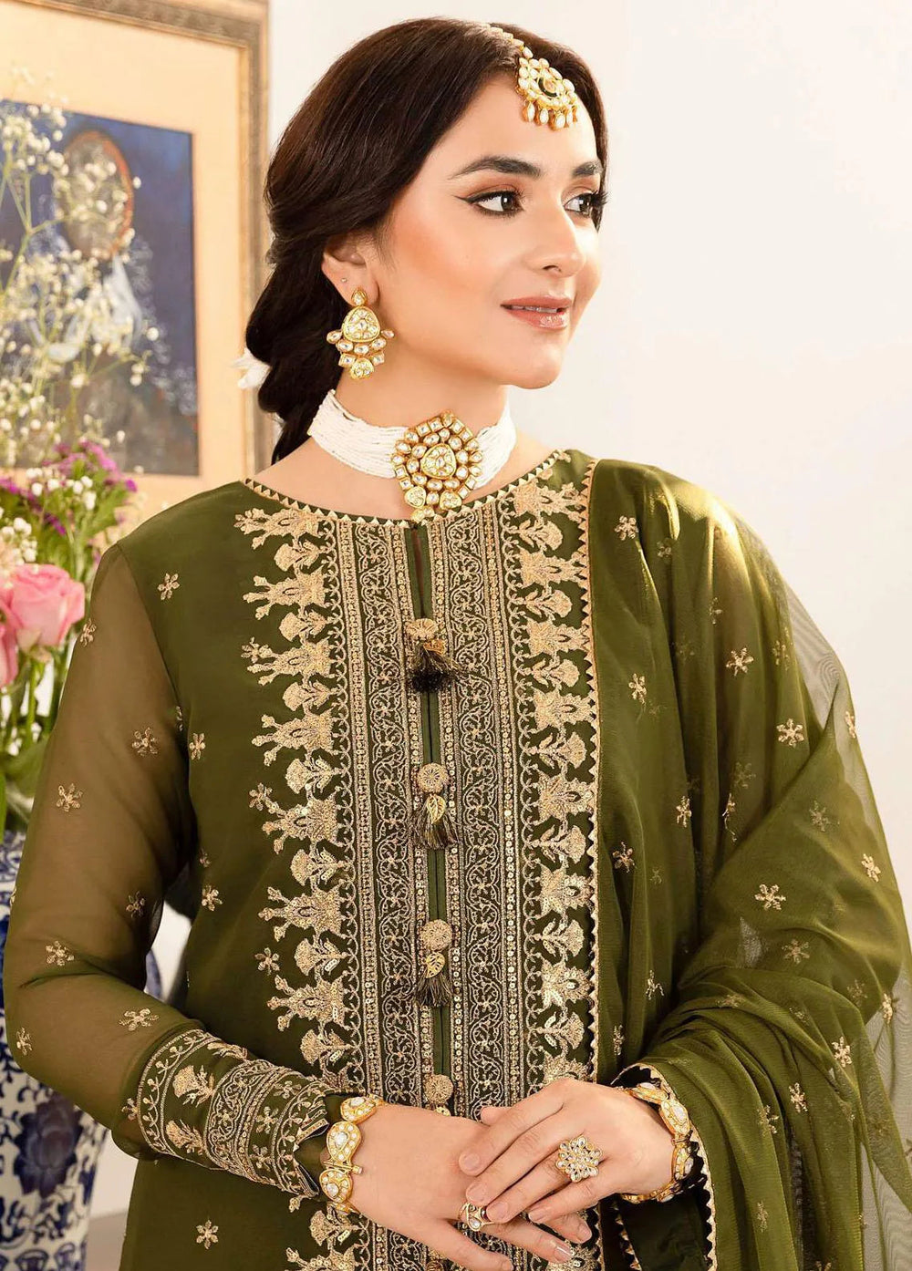 Noorie x Maahru x Meerab By Asim Jofa Embroidered Unstitched Suit 3 Piece AJ23NMM AJSM-43 - Festive Collection