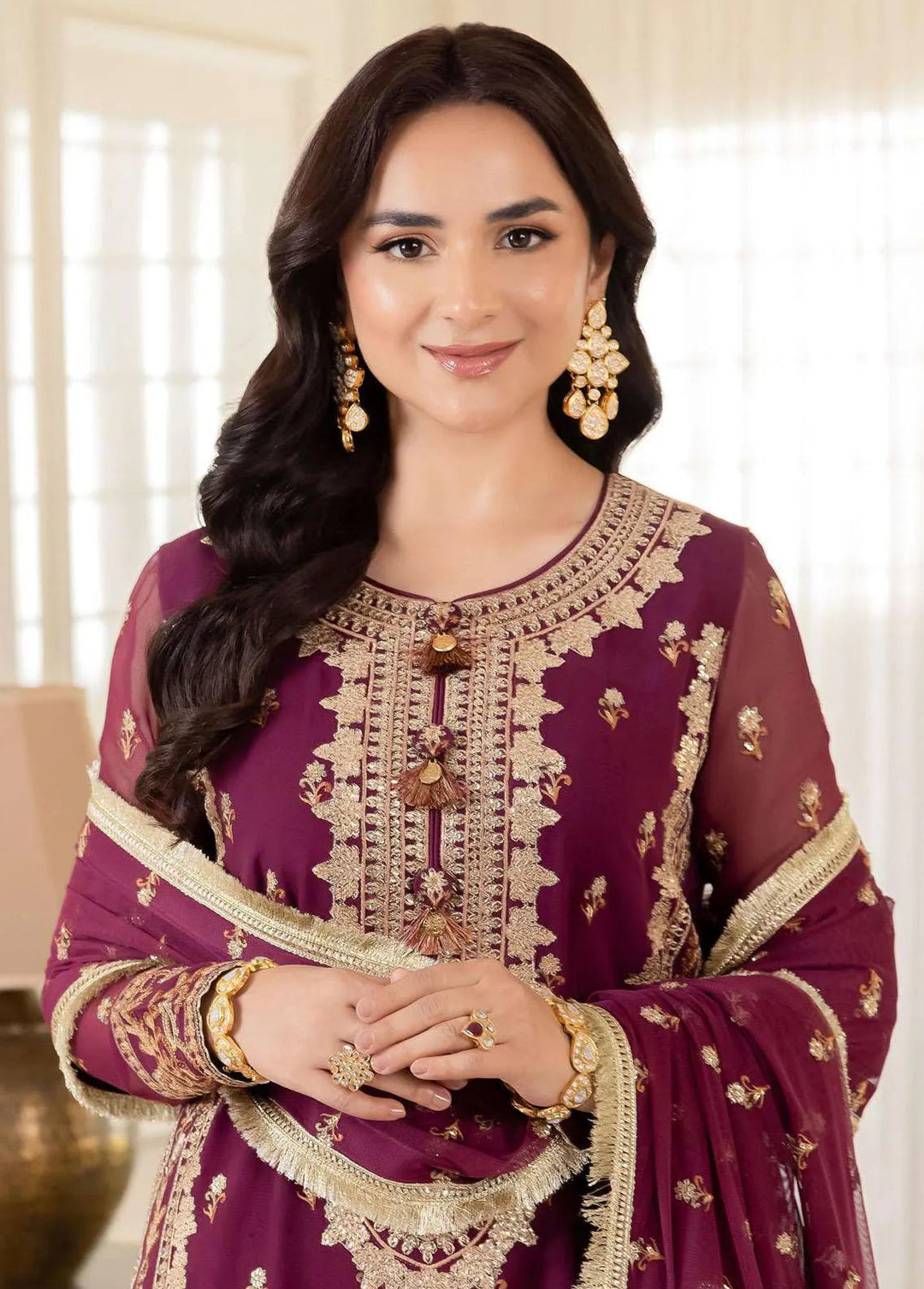 Noorie x Maahru x Meerab By Asim Jofa Embroidered Unstitched Suit 3 Piece AJ23NMM AJSM-47 - Festive Collection