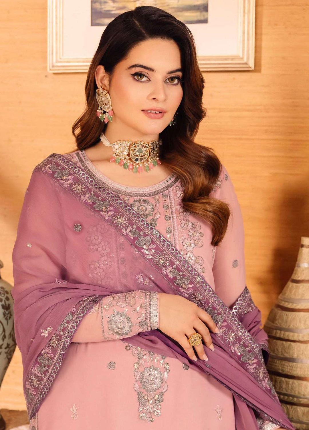 Noorie x Maahru x Meerab By Asim Jofa Embroidered  Suits Unstitched 3 Piece AJ23NMM AJSM-26 - Festive Collection