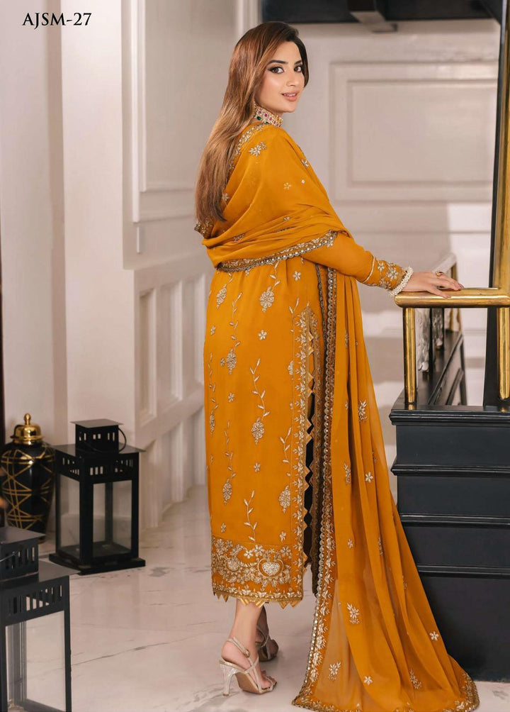 Noorie x Maahru x Meerab By Asim Jofa Embroidered  Suits Unstitched 3 Piece AJ23NMM AJSM-27 - Festive Collection