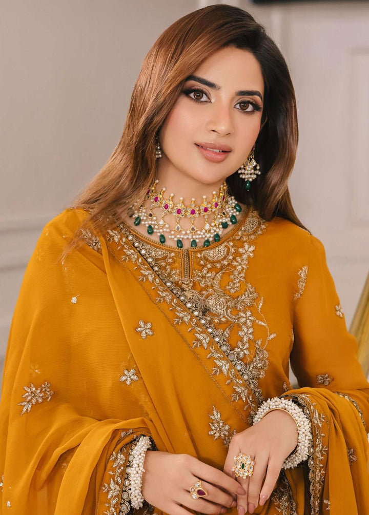 Noorie x Maahru x Meerab By Asim Jofa Embroidered  Suits Unstitched 3 Piece AJ23NMM AJSM-27 - Festive Collection