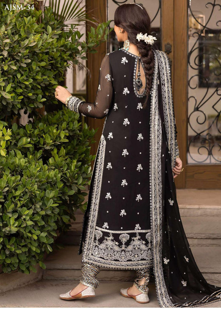 Noorie x Maahru x Meerab By Asim Jofa Embroidered  Suits Unstitched 3 Piece AJ23NMM AJSM-34 - Festive Collection