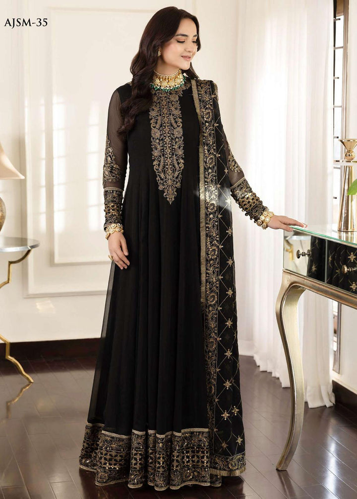 Noorie x Maahru x Meerab By Asim Jofa Embroidered  Suits Unstitched 3 Piece AJ23NMM AJSM-35 - Festive Collection