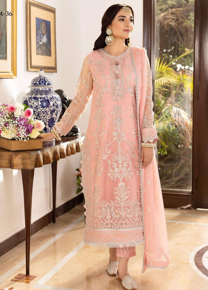 Noorie x Maahru x Meerab By Asim Jofa Embroidered  Suits Unstitched 3 Piece AJ23NMM AJSM-36 - Festive Collection