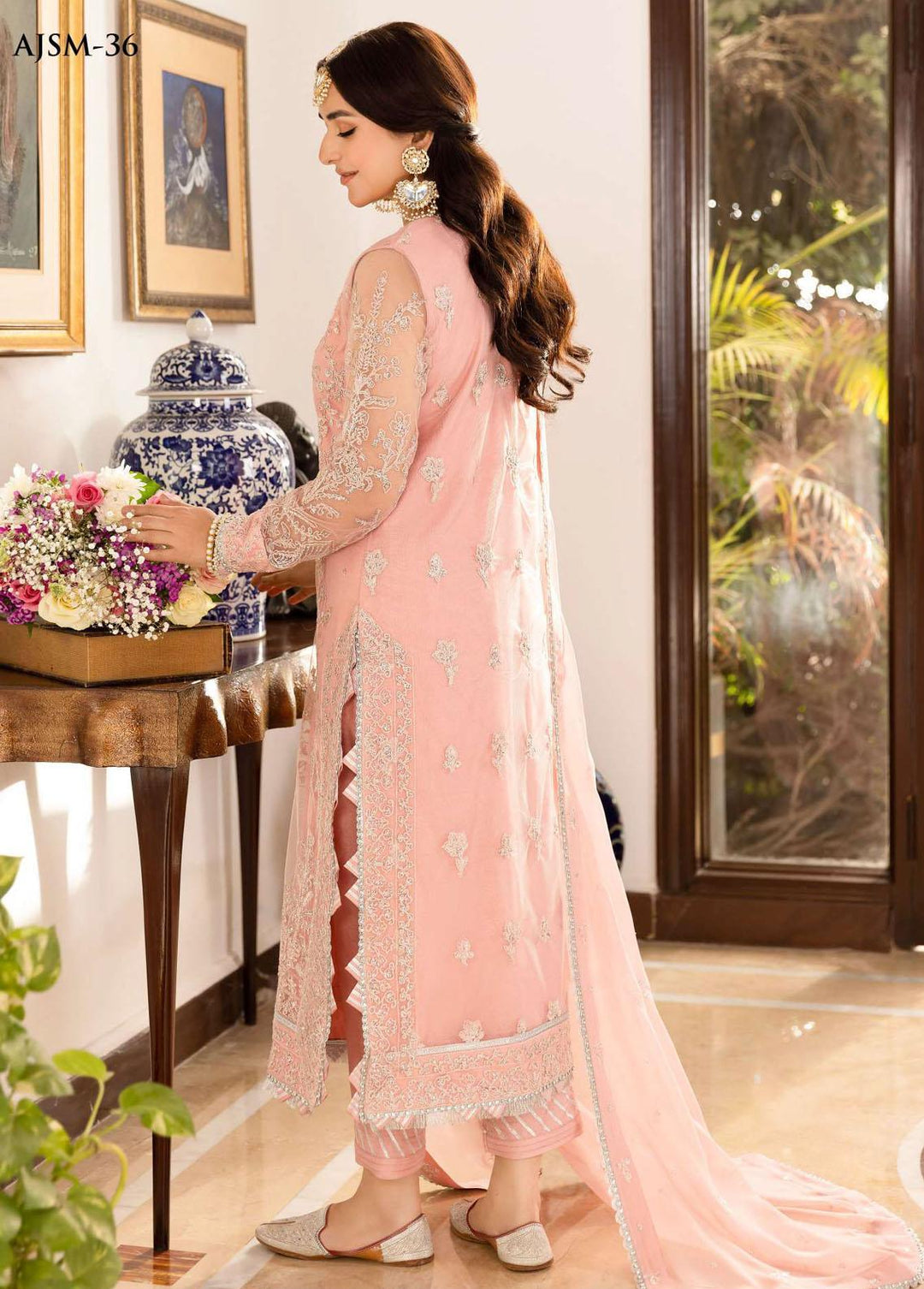 Noorie x Maahru x Meerab By Asim Jofa Embroidered  Suits Unstitched 3 Piece AJ23NMM AJSM-36 - Festive Collection