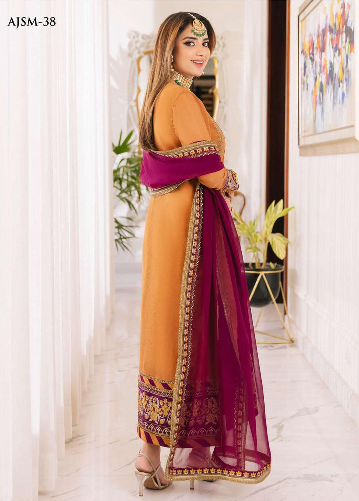 Noorie x Maahru x Meerab By Asim Jofa Embroidered  Suits Unstitched 3 Piece AJ23NMM AJSM-38 - Festive Collection