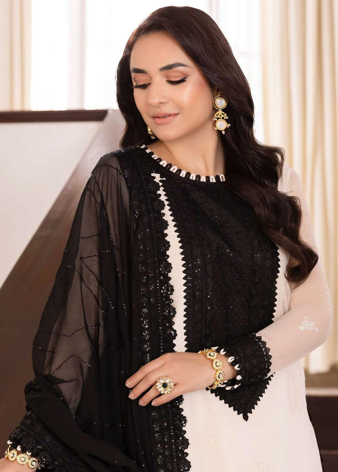 Noorie x Maahru x Meerab By Asim Jofa Embroidered  Suits Unstitched 3 Piece AJ23NMM AJSM-39 - Festive Collection