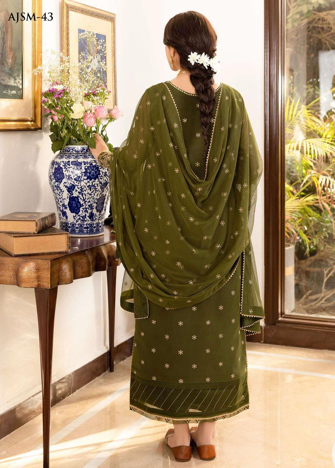 Noorie x Maahru x Meerab By Asim Jofa Embroidered  Suits Unstitched 3 Piece AJ23NMM AJSM-43 - Festive Collection