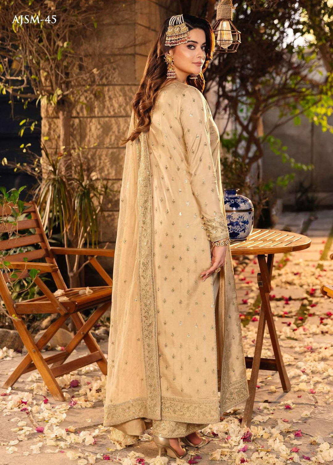 Noorie x Maahru x Meerab By Asim Jofa Embroidered  Suits Unstitched 3 Piece AJ23NMM AJSM-45 - Festive Collection