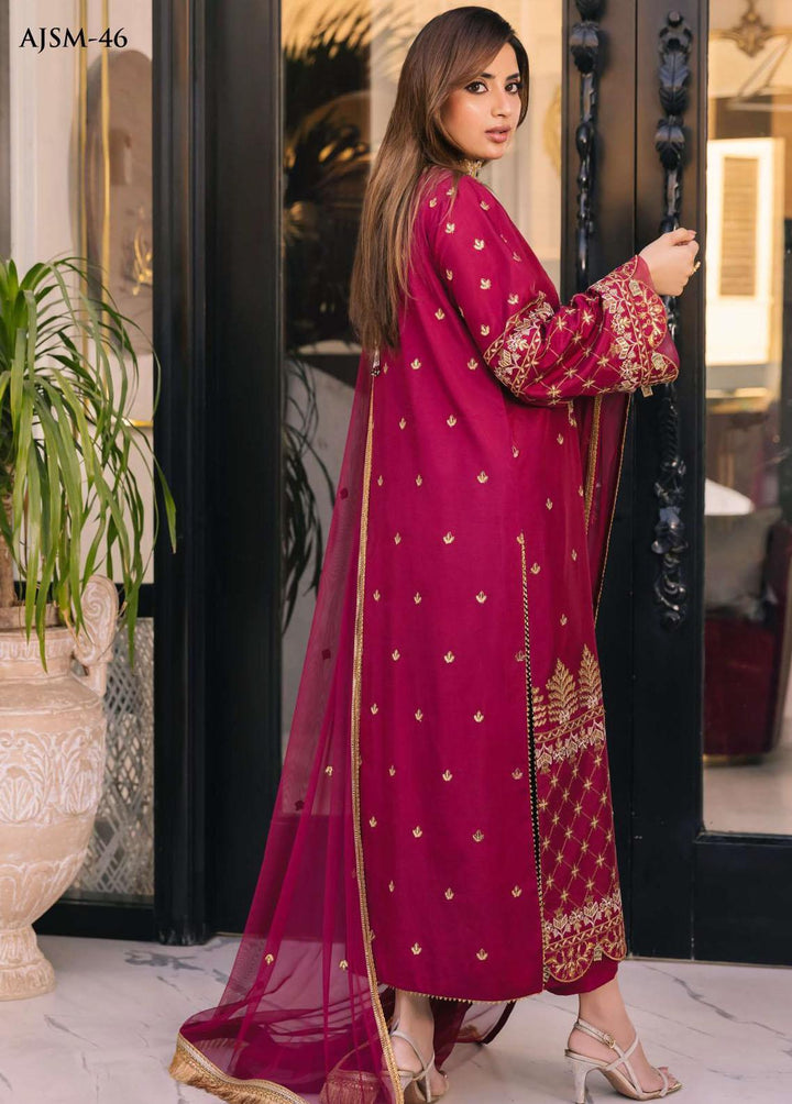 Noorie x Maahru x Meerab By Asim Jofa Embroidered  Suits Unstitched 3 Piece AJ23NMM AJSM-46 - Festive Collection