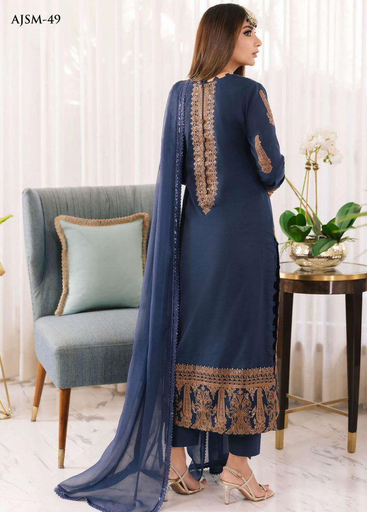 Noorie x Maahru x Meerab By Asim Jofa Embroidered  Suits Unstitched 3 Piece AJ23NMM AJSM-49 - Festive Collection