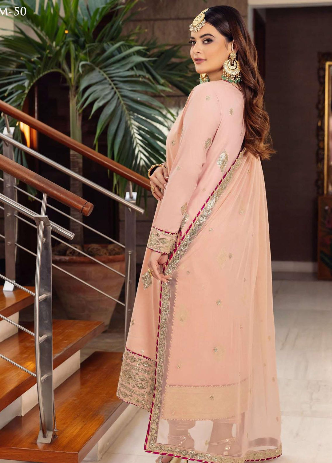 Noorie x Maahru x Meerab By Asim Jofa Embroidered  Suits Unstitched 3 Piece AJ23NMM AJSM-50 - Festive Collection