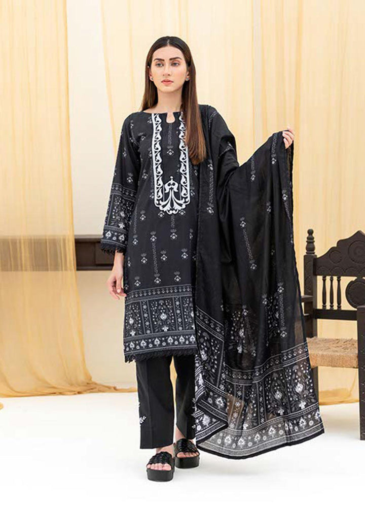 Noorma Kaamal Printed Lawn Suits Unstitched 3 Piece NK22BW 01 - Black & White Collection