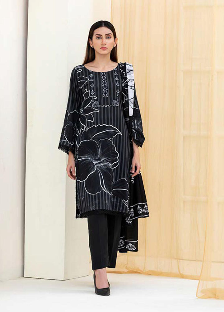 Noorma Kaamal Printed Lawn Suits Unstitched 3 Piece NK22BW 10 - Black & White Collection