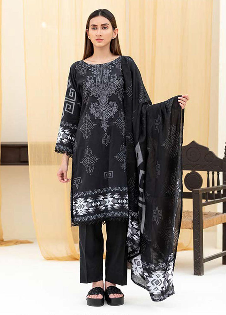 Noorma Kaamal Printed Lawn Suits Unstitched 3 Piece NK22BW 03 - Black & White Collection