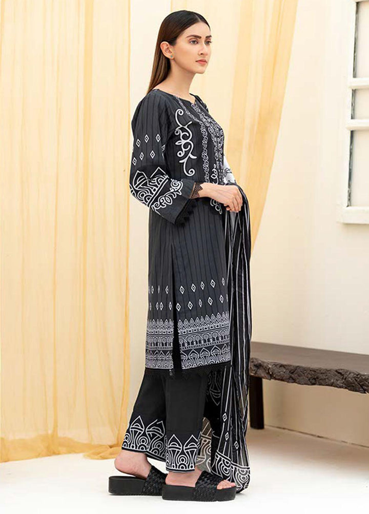 Noorma Kaamal Printed Lawn Suits Unstitched 3 Piece NK22BW 04 - Black & White Collection