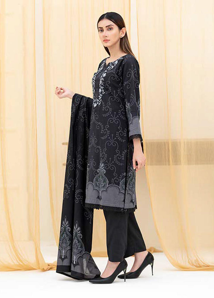 Noorma Kaamal Printed Lawn Suits Unstitched 3 Piece NK22BW 07 - Black & White Collection
